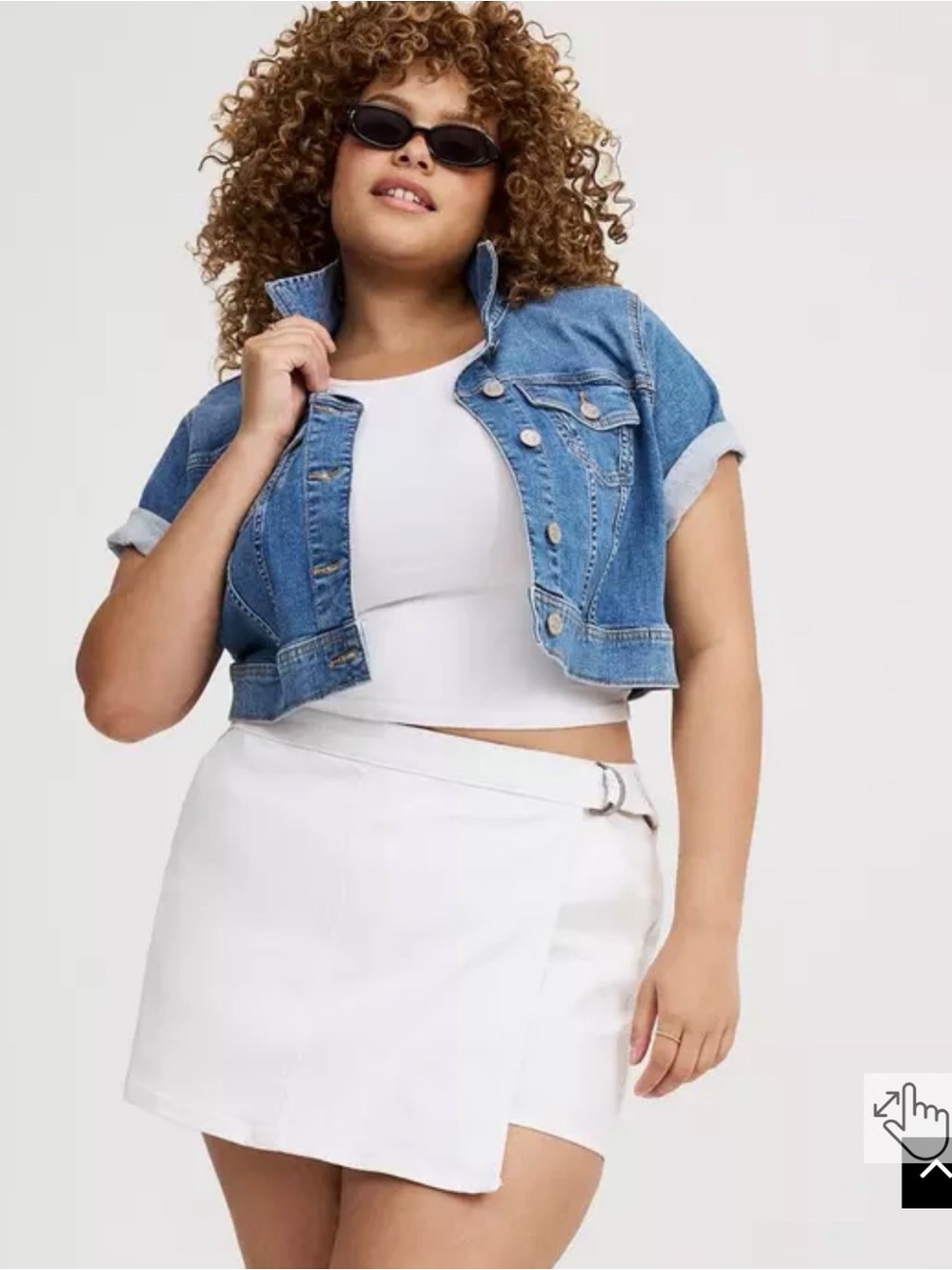 Torrid White Mid-Rise Denim Skort